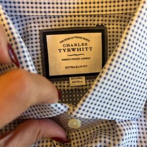 Charles Tyrwhitt Blue Checkered Men's Shirt extra slim Fit
